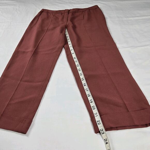 Escada Womens Pants Straight Leg Crop Trouser Sz 38 US 8 Classic Red Orange Pink - Picture 10 of 10